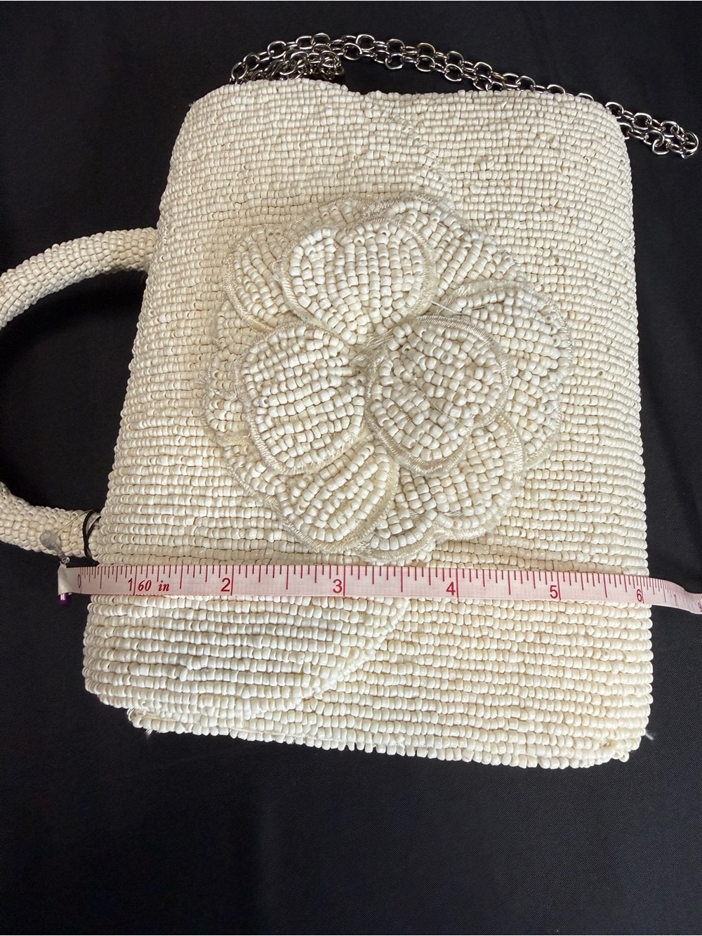 New Viral Beaded Purse Bag Summer Resort Novelty Floral Flower Bridal Bride - Picture 6 of 6